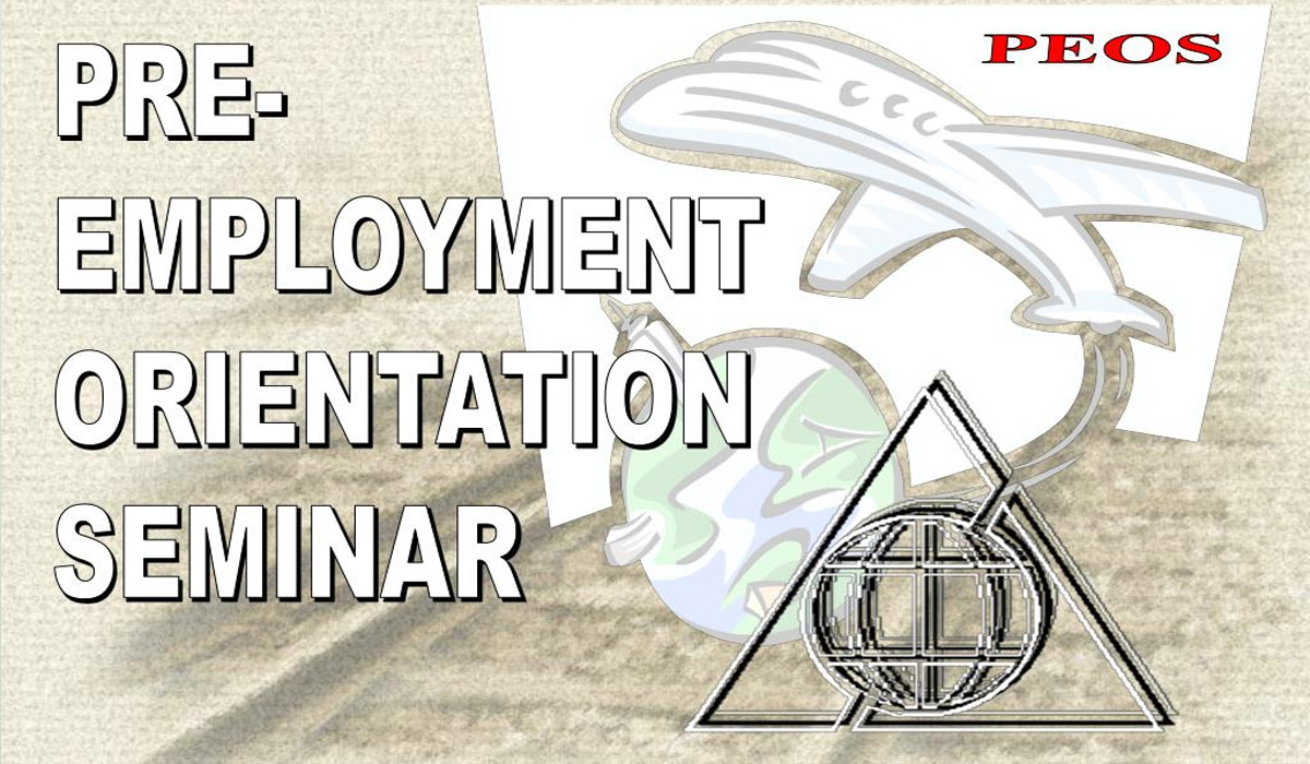 Information on Pre Employment Orientation Seminar online for OFWs